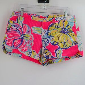 Lilly Pulitzer Women's Hot Pink Floral Shorts Size 10